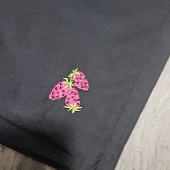 Alison Taylor silk blend embroidered fruits straight cropped pants size 12 - Picture 15 of 16